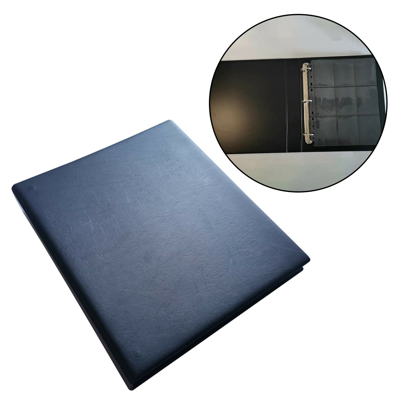 Portable Baseball Cards Sleeve 9 Pocket Black Two-side Binder Storage Pocket