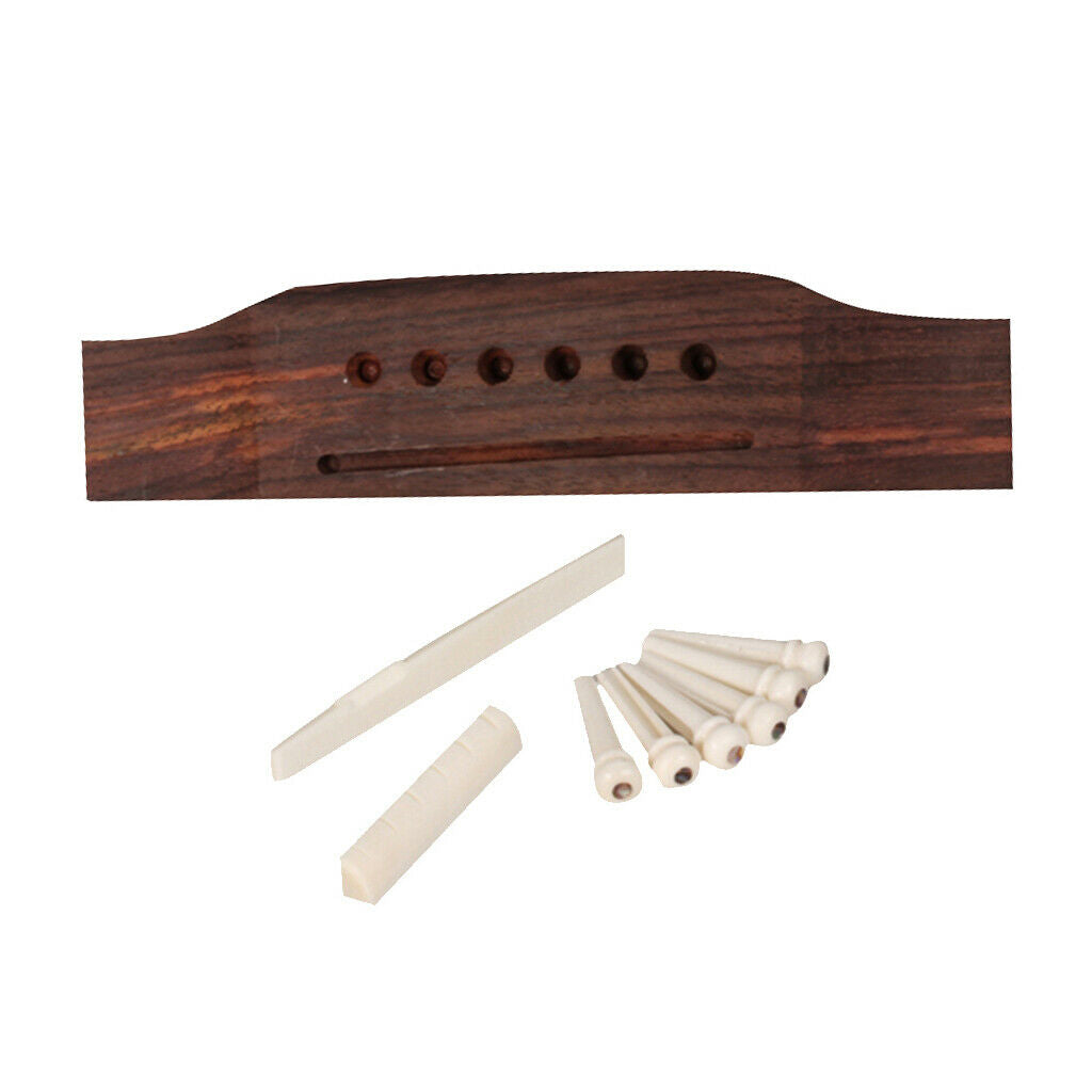 Acoustic Guitar Rosewood Bridge Bone Saddle Nut Pin Endpin 6-String Guitar Parts