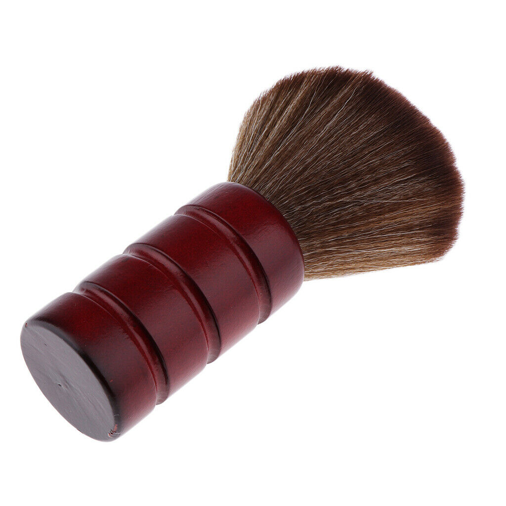 Large Hair Cutting Neck Duster Brush Professional Barber Natural Fiber Wooden
