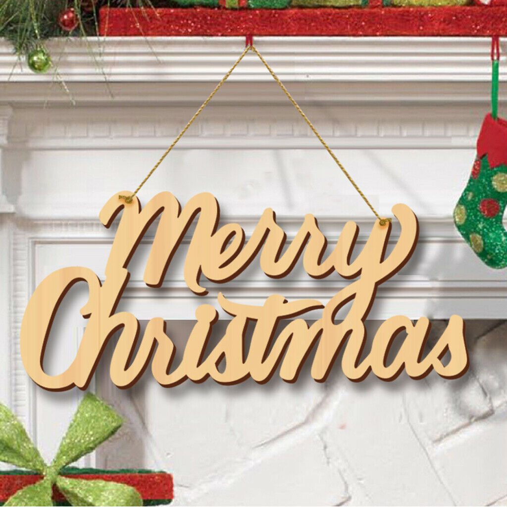Rustic Wooden Merry Christmas Wooden Plate Hanging Decoration Ornaments