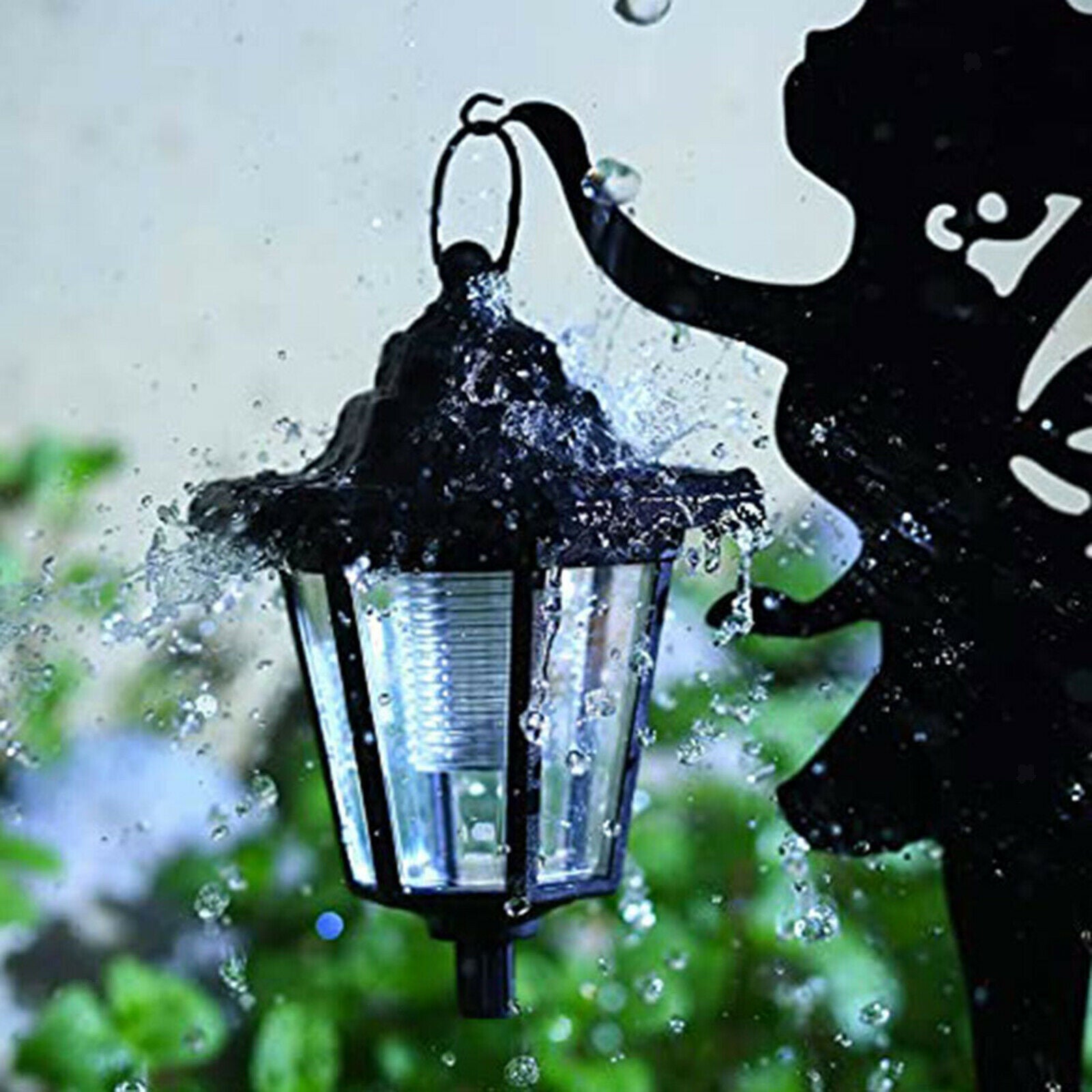 Metal Fairy Silhouette Girl pLED Light Sculpture Outside Lawn Ornament