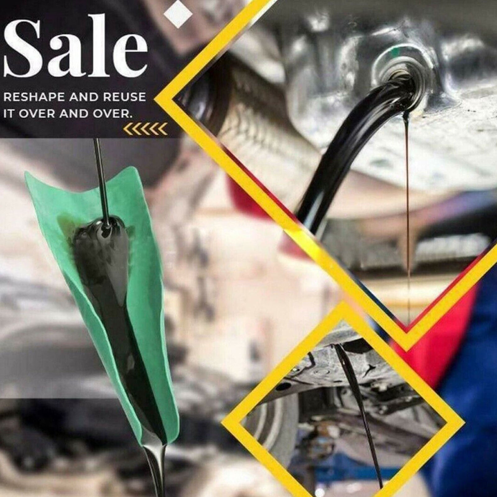 37*17cm Flexible Drainage Funnel Oil Gasoline Guide Tool Draining Oil Tool