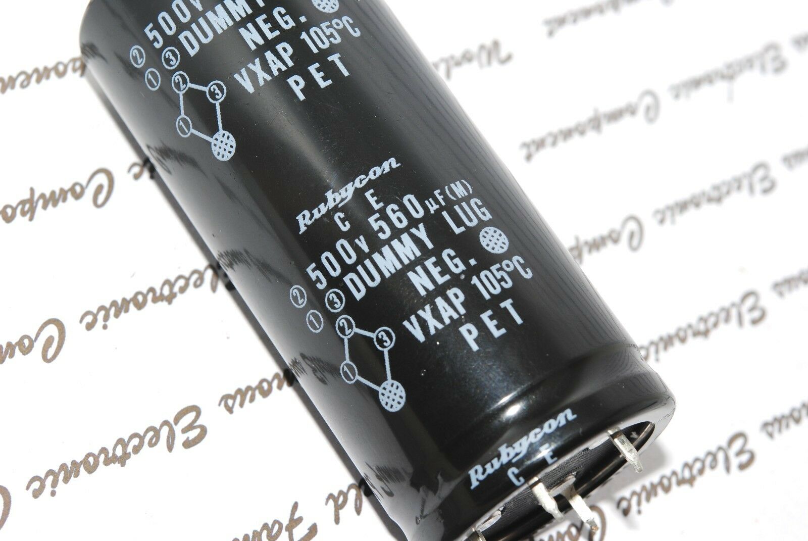 1pcs - RUBYCON 560uF 500V DUMMY LUG PET NEG 4-Pin Snap-In Electrolytic Capacitor