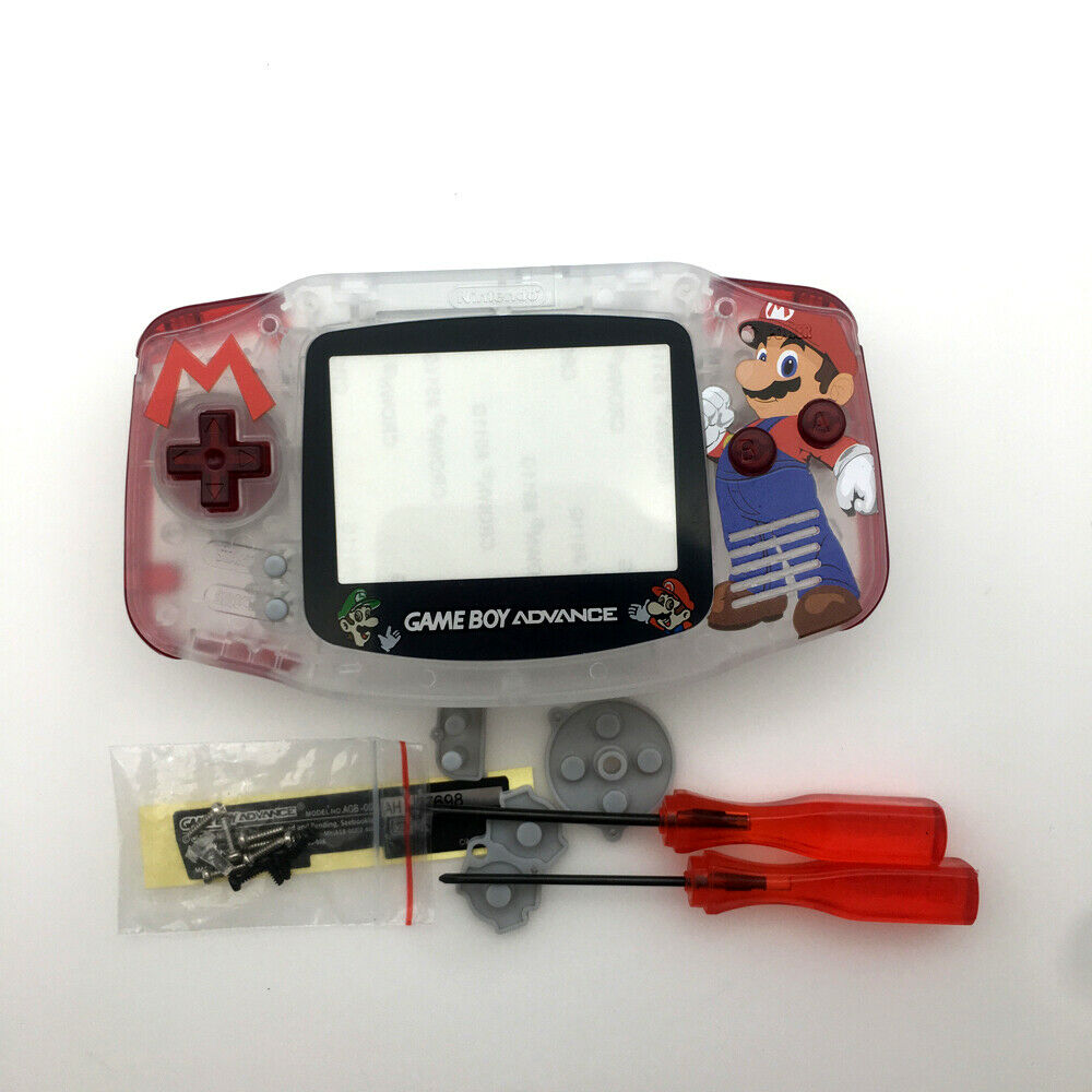 Clear white Super Mario Housing Shell Cover for Gameboy Advance GBA Game Console