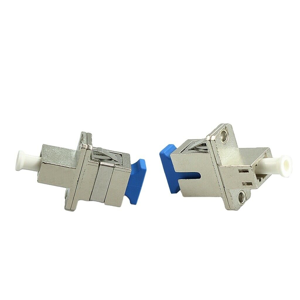 2x SC To LC Fiber Optic Adapters, Metal Housing SC-LC Coupler Convertor