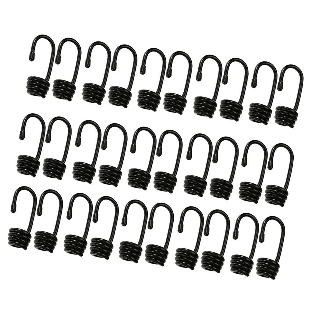 30 Pieces Plastic-coated Bungee Shock Cord Hook for 10mm Elastic Ropes