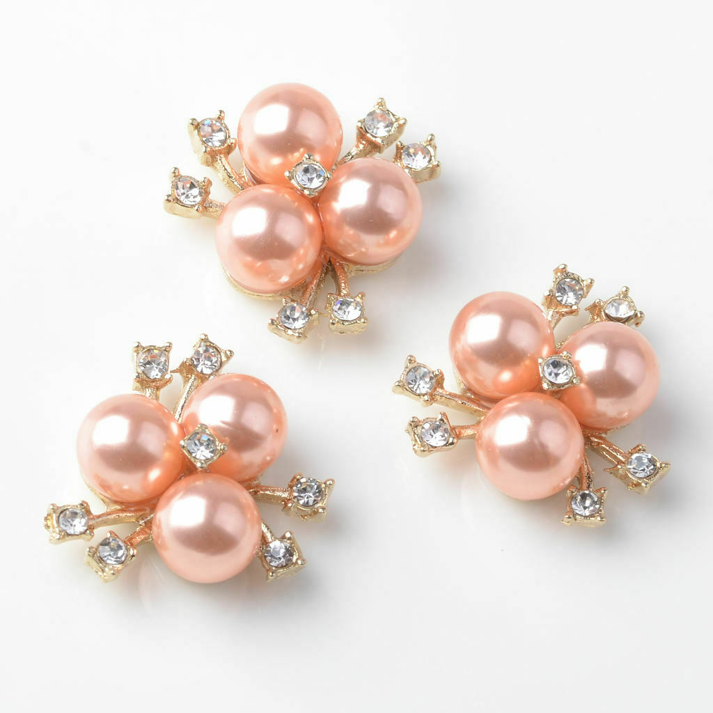 10x Crystal Pearls Craft Supplies Flatback Rhinestone Buttons Adorable Style