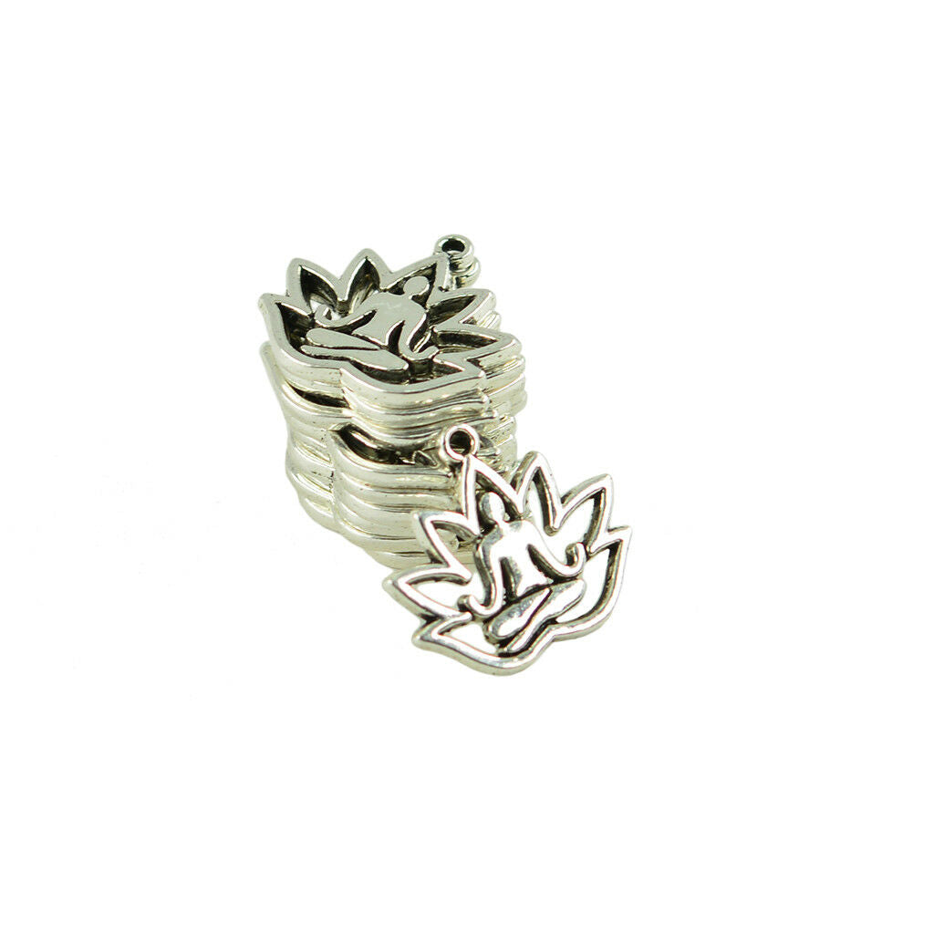 70pcs Filigree Yoga Lotus Flower Charms & Tree Of Life Pendant DIY Crafts
