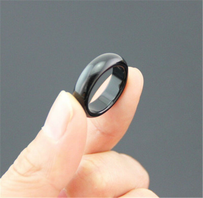 20pcs  Wholesale Natural stone Black Agate jade Ring size 7.5 #