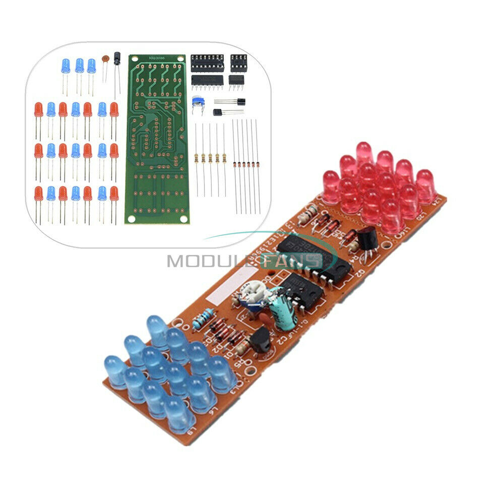 2PCS For Red Blue LED Dual-Color Detonation Flashing Light suite DIY Kits