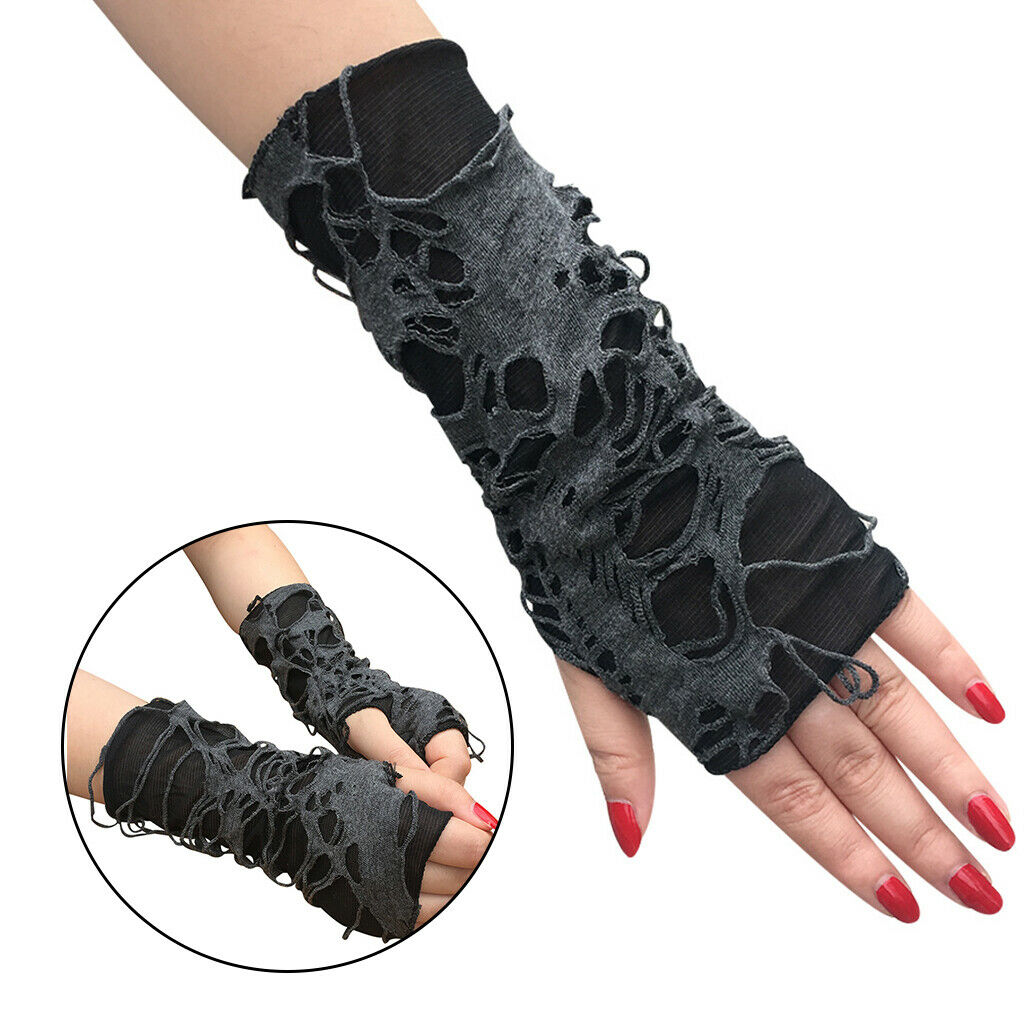 Fingerless Gloves Rock Arm Warmer Ripped Gloves Party Clothes Accessories