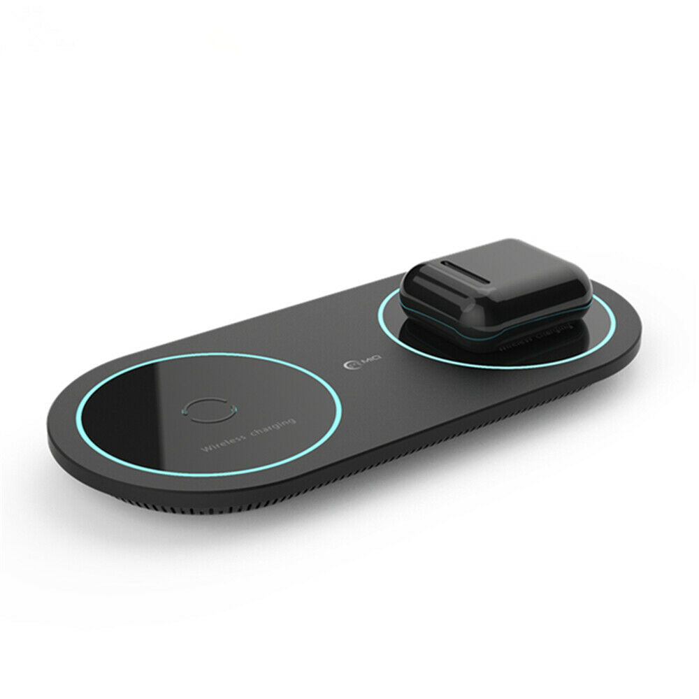 2in1 Wireless Charging Pad Fast Charger For All Qi-Enabled Phone For AirPods Pro