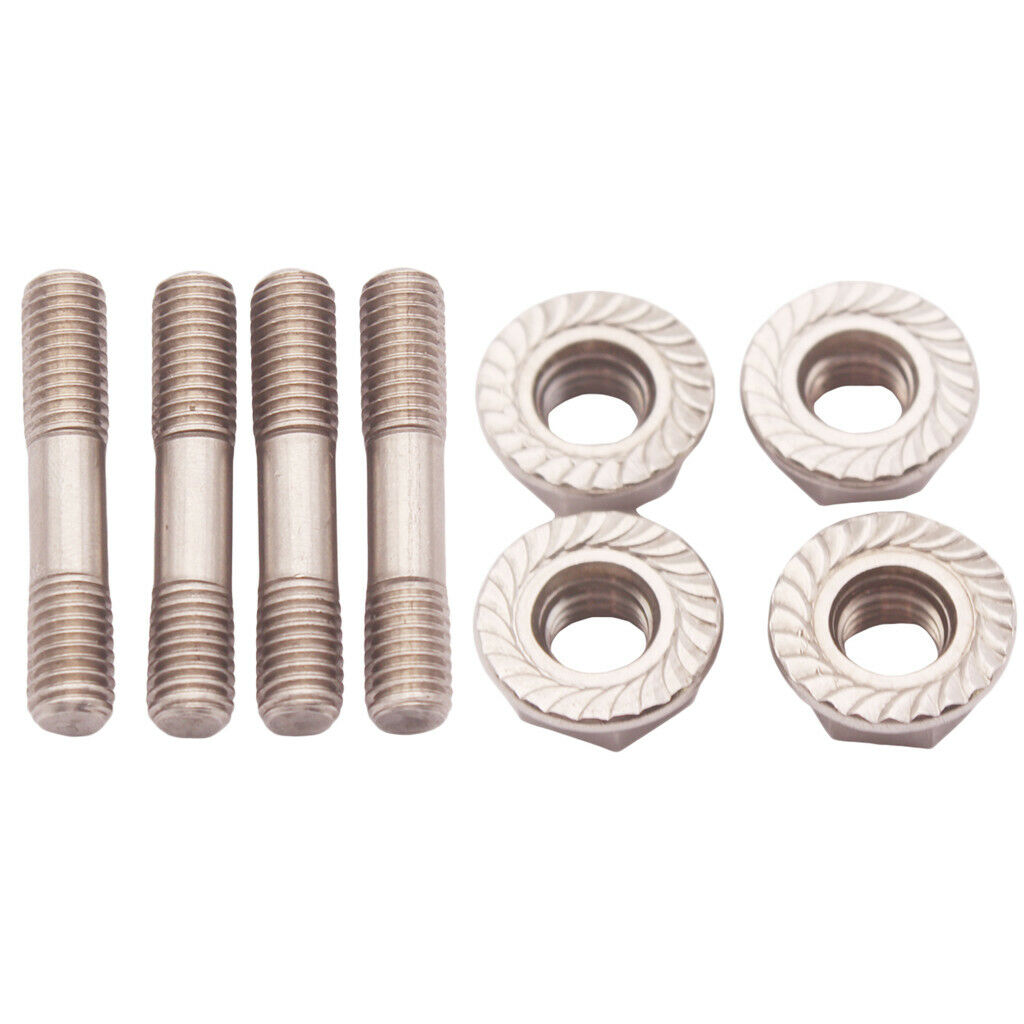 8x 304   M8X1.25 Stud & Flange Nuts 42mm For T25 T28 Turbo Exhaust System