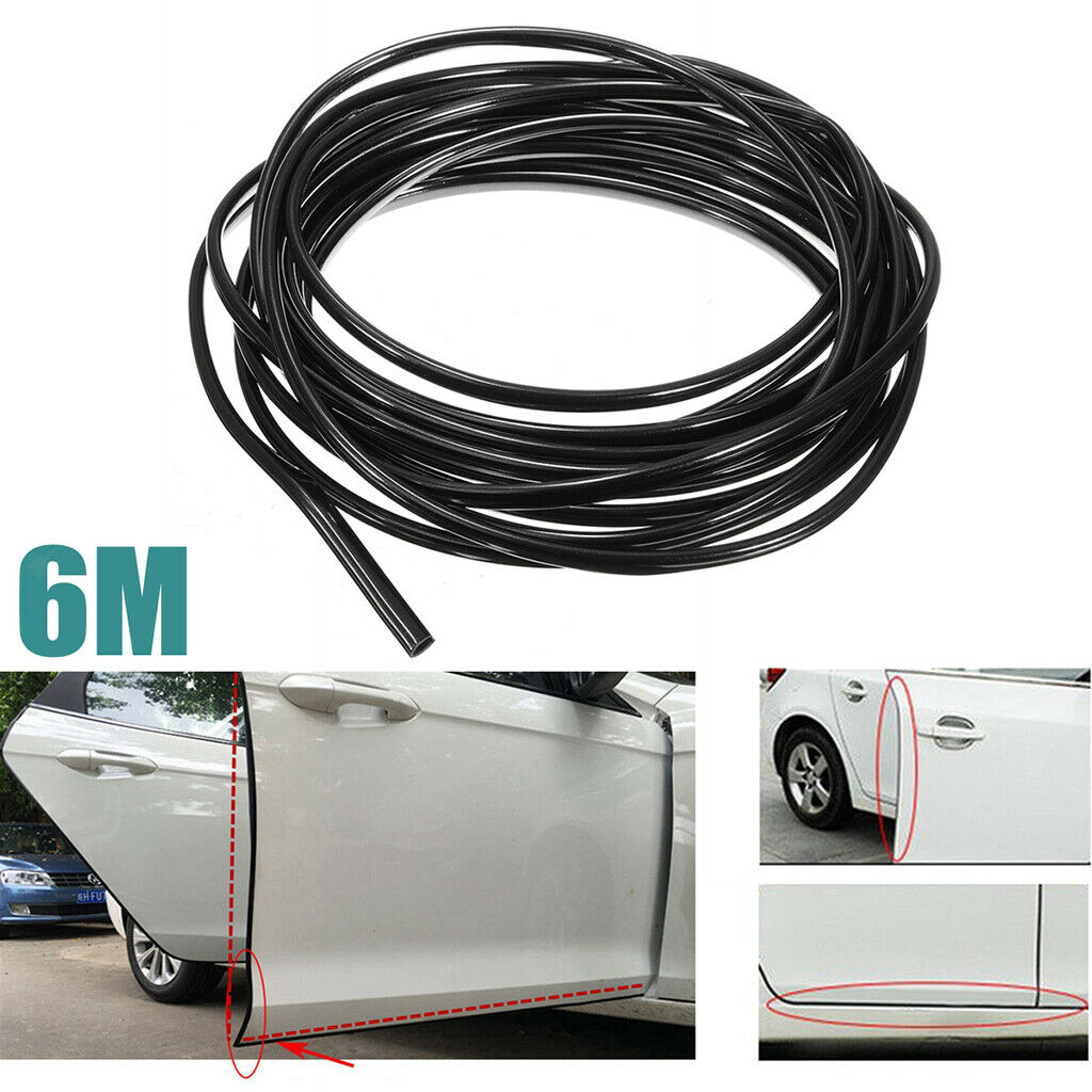 6M Car Door Edge Guards Trim Molding Protector Adhesive Strips Kit black