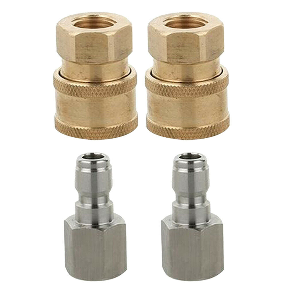 4-Pack Pressure Washer Hose Connector 1/4" G Quick Coupler Male & Female