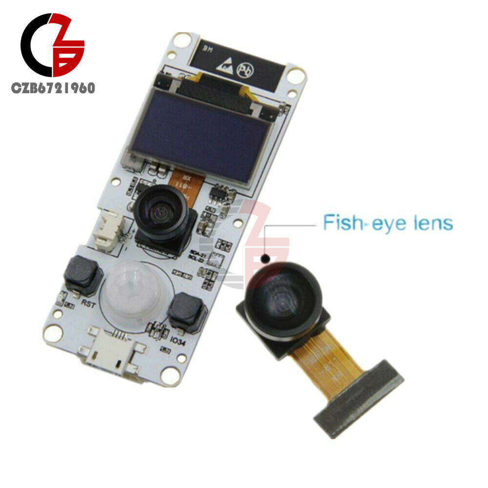 0.96" OLED T-Camera Fish-eye Lens OV2640 Board ESP32 WROVER PSRAM Camera Module