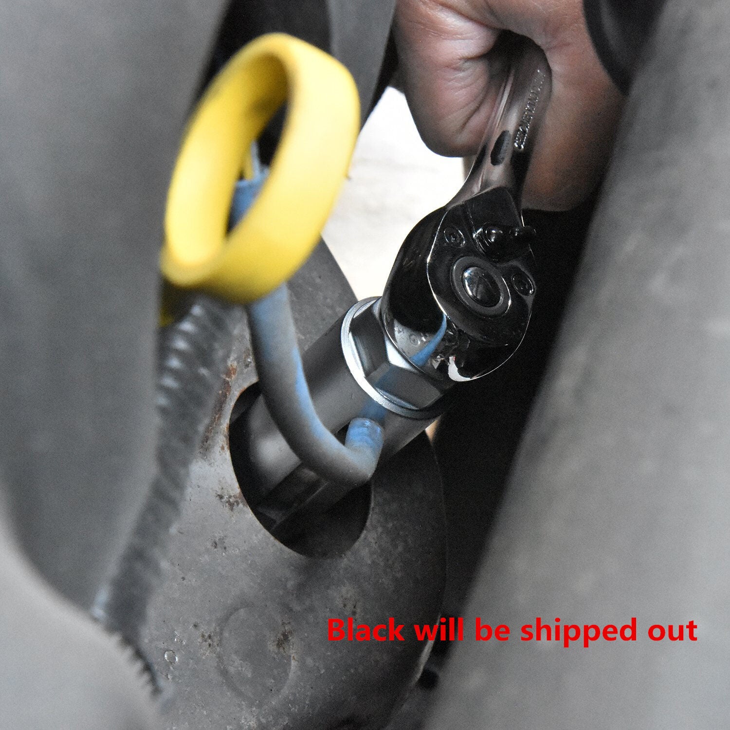 Black 7/8'' 22mm 3/8'' Drive Car Oxygen Sensor Socket Wrench Offset Removal Tool