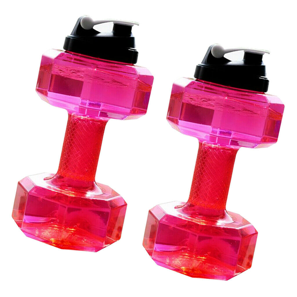 2 Pcs Portable Sport Kettle Gym Hiking Water Bottle Training Drink Jug Pink