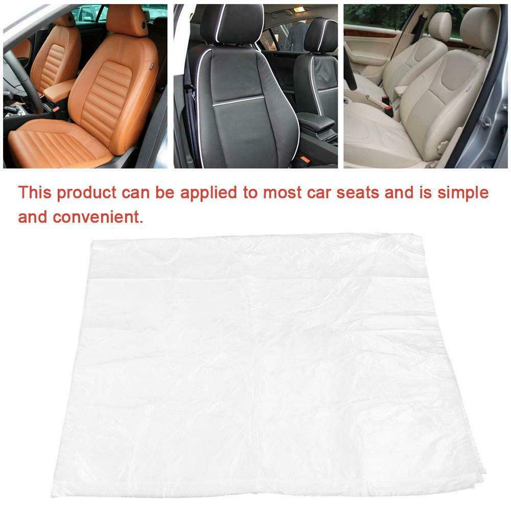 100PCS Disposable Car Soft Seat Cover Plastic Waterproof Repair Protective Cover