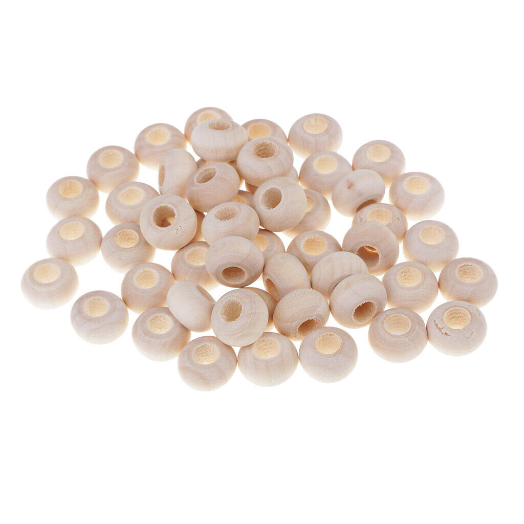 100 Pieces 14x8mm Unfinished Natural Color Abacus Wood Spacer Beads
