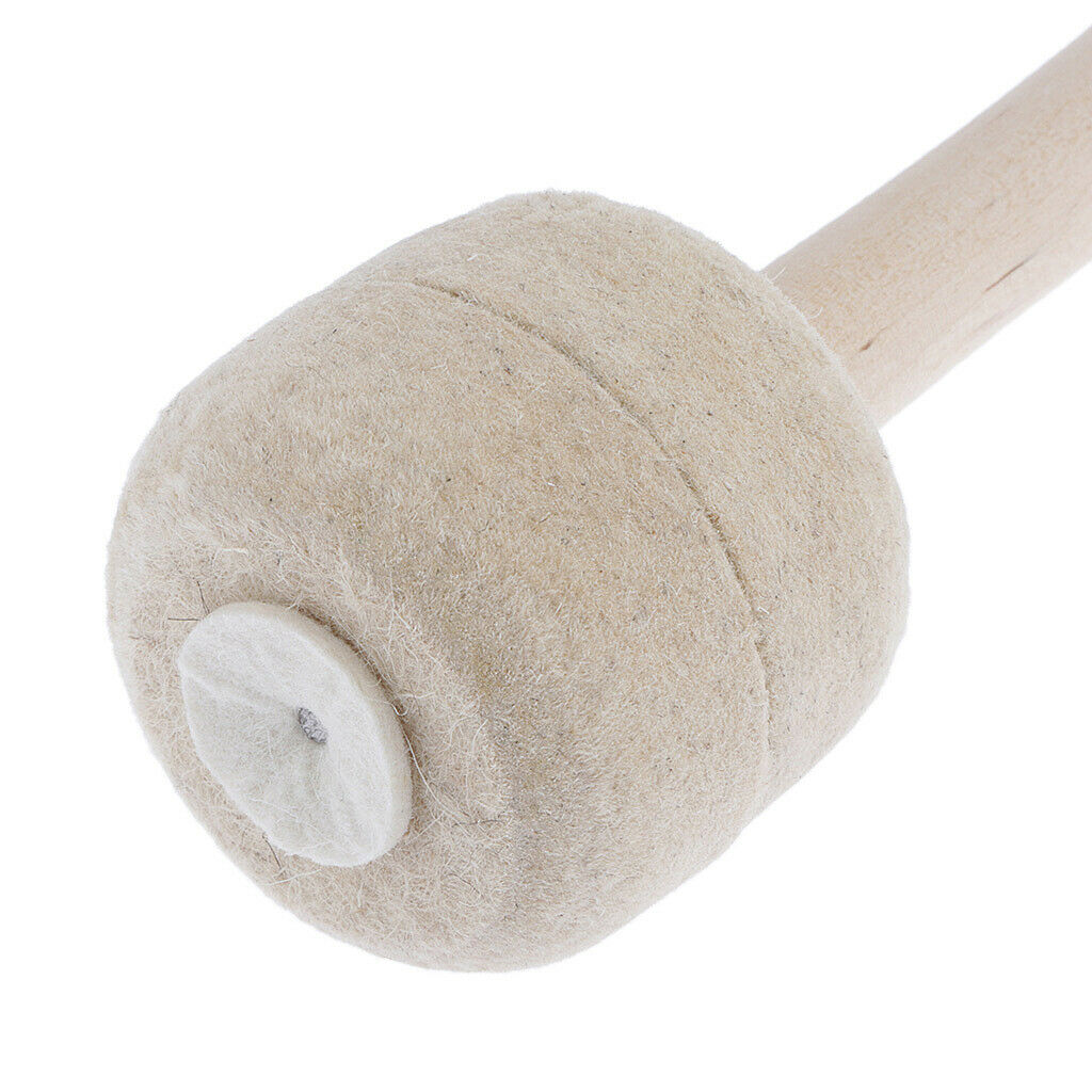 Bass Drum Mallet Stick Wool Felt Mallet Percussion with Wood Handle 14 Inch Long