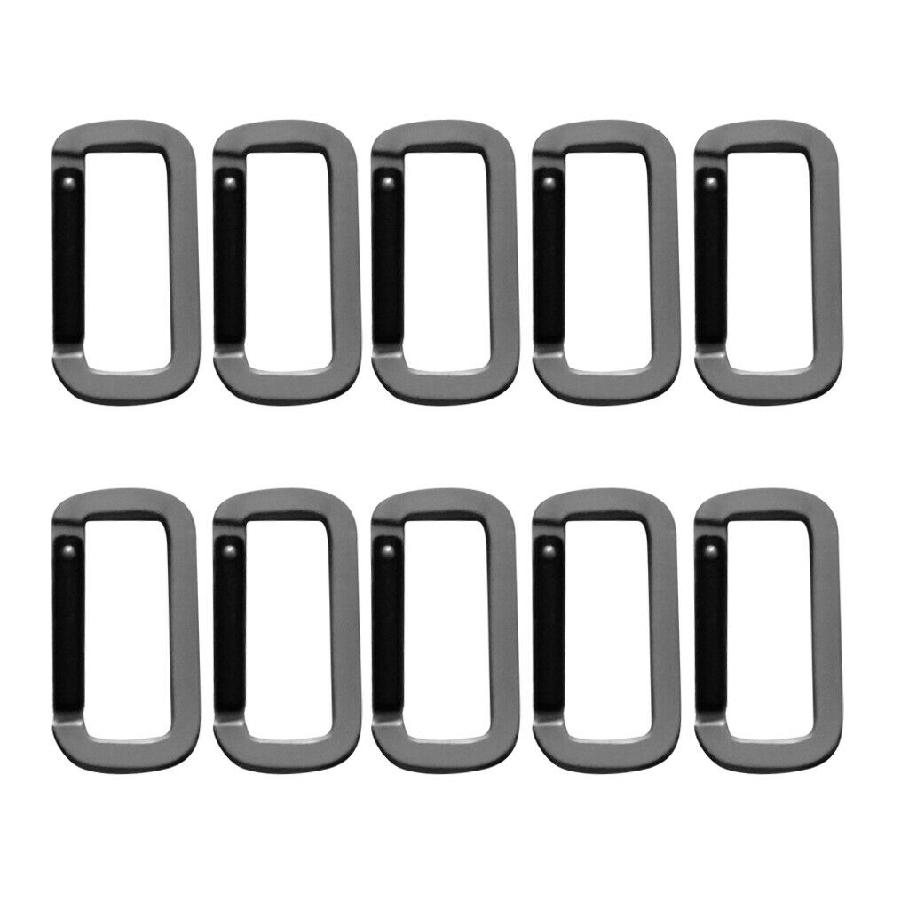 10 Pieces Pack Rectangle Keychain Buckles Portable Climbing Carabiners for