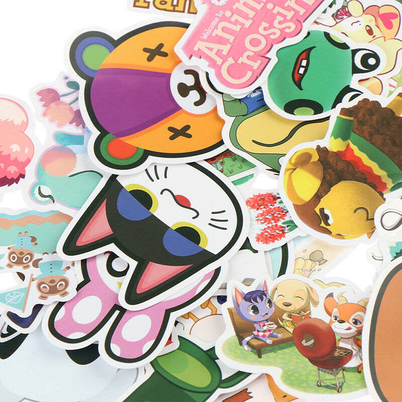 50x Animal Crossing Game Stickers Skateboard Fridge Laptop Luggage Sticke.l8