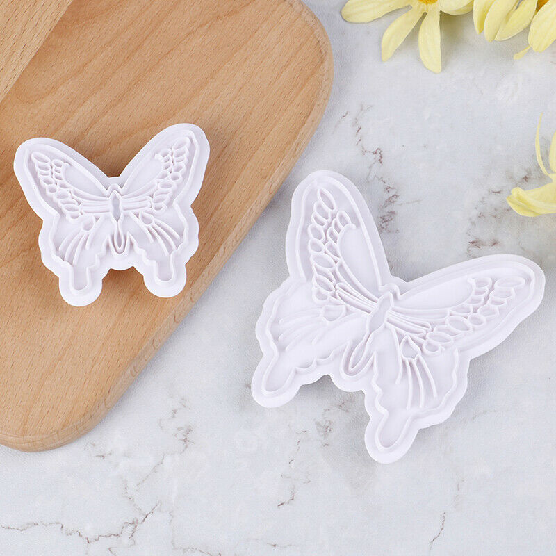 2x/Set Butterfly Cake Fondant Sugarcraft Mould Cookie Plunger Cutter Mold.l8