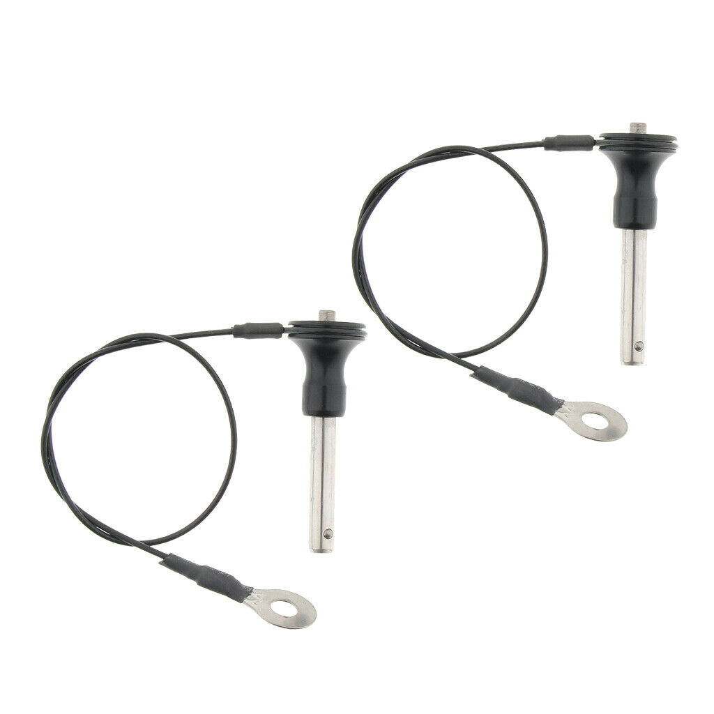 2Pcs Ball Lock Quick Release Pin Push Button Fasteners Pin with Lanyard