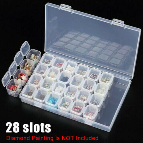 28 Slots Transparent Diamond Painting Embroidery Storage Box Accessory DIY Art