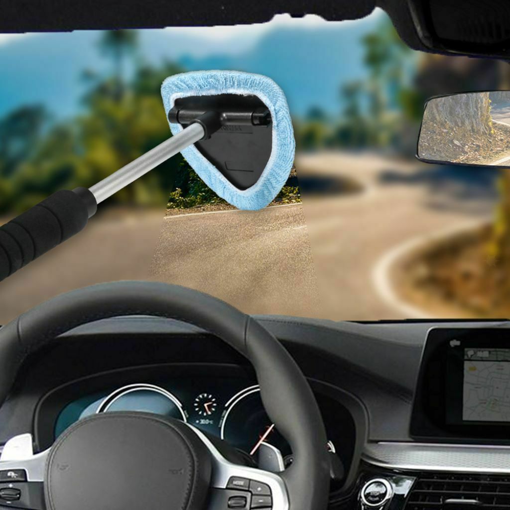 Windshield Windscreen Wiper Car Glass Window Cleaner w/ 2 Microfiber Pads