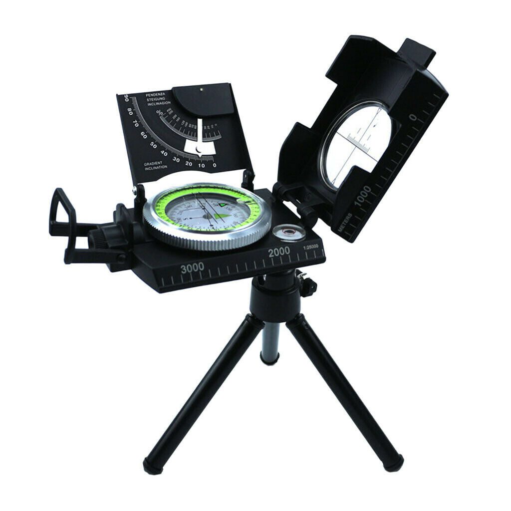 Prettyia   Metal Sighting Compass Professional Compass with Tripod