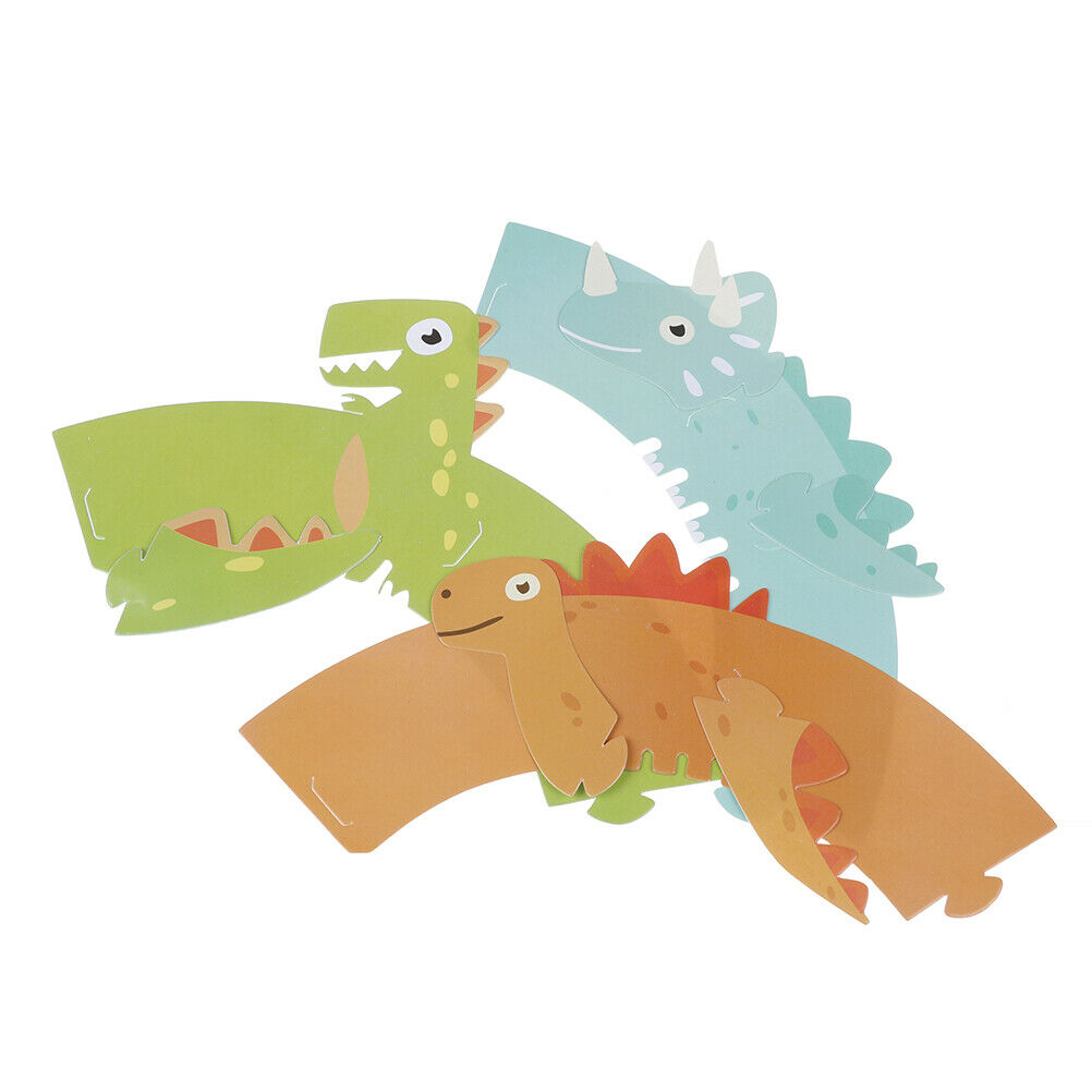 12pcs cartoon dinosaur cupcake wrapper paper birthday party supplies cake.l8