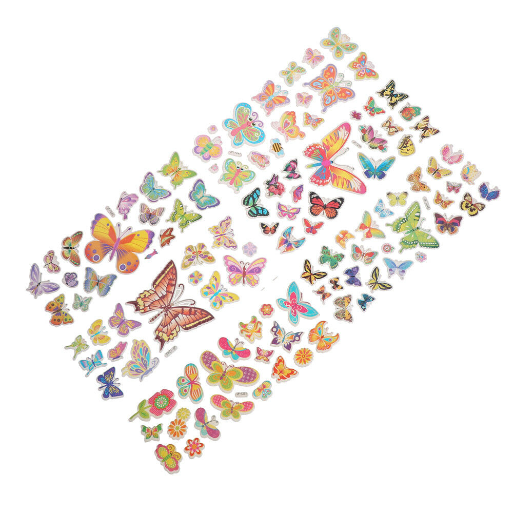 6 Sheets Lovely Butterfly Scrapbooking Bubble Puffy Stickers Reward Kids T.l8