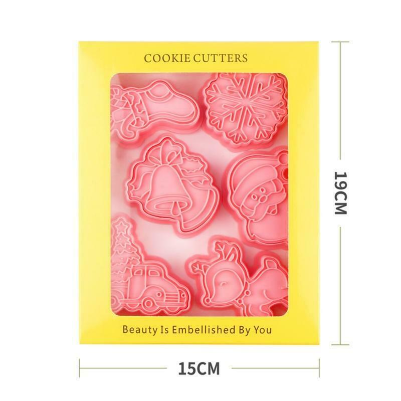 Plastic Material Push-type Household Baking Mold Christmas Theme Plastic Cutters