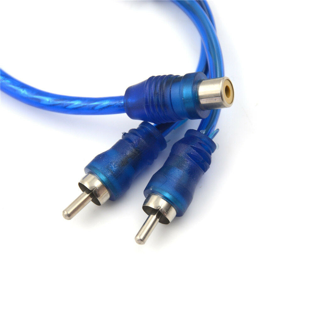 1 RCA Female To 2 Male Splitter Stereo Audio Y Adapter Cable Wire Connect.l8