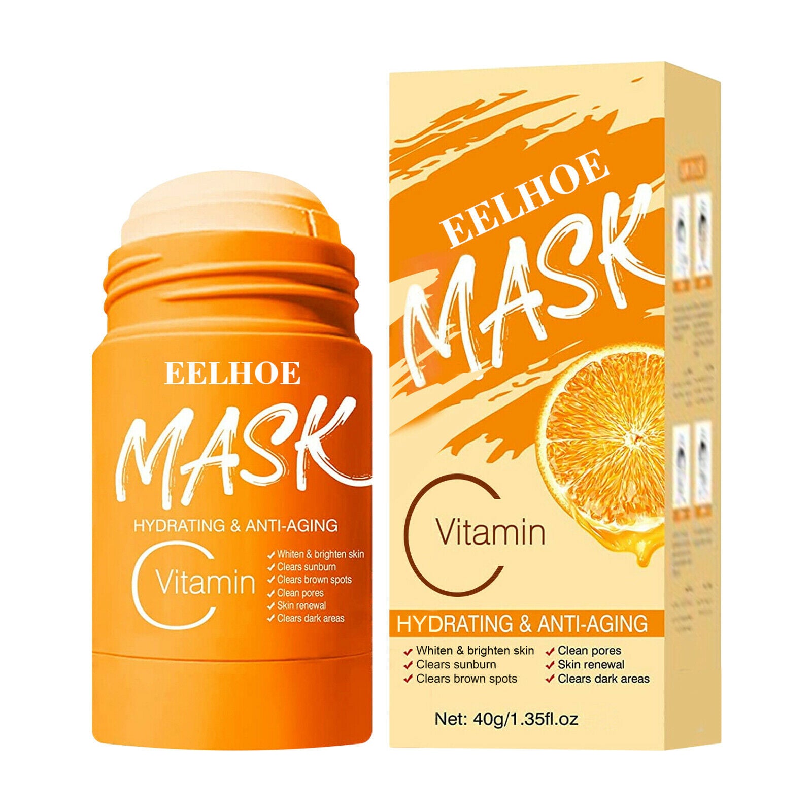 40g Solid Stick Face Purifying Moisturizing Firming for Men Women Vitamin C