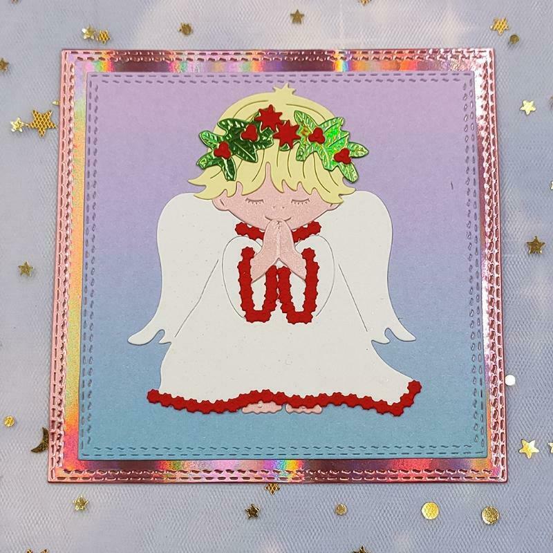 Prayer Angel Border Die-Cuts Stencils for DIY Scrapbooking Album Carbon Steel