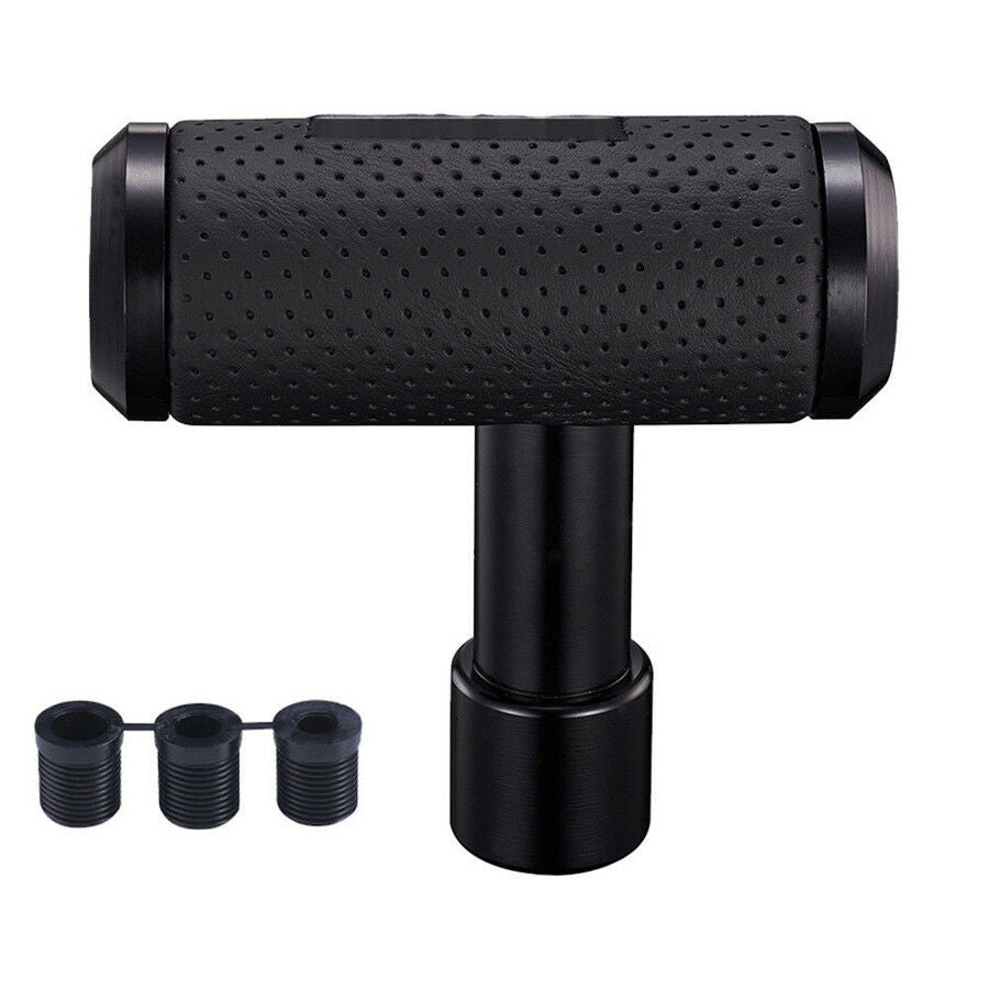 Black Aircraft Rod Aluminum &Leather Shift Knob For Automatic & Manual Gear Car