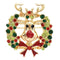 Cute Crystal Christmas Elk Brooch Pin Xmas Party Ornaments Gift Xmas Corsage