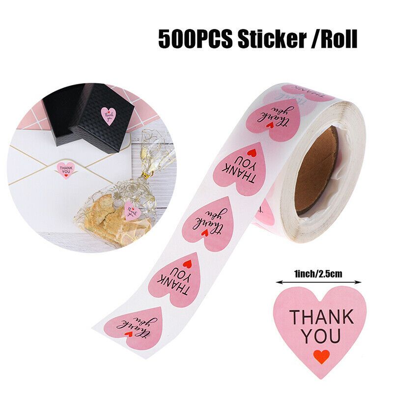 Thank You Stickers Seal Labels 500pcs 1 inch Pink Stationery StickemdJ TdJCA Kt