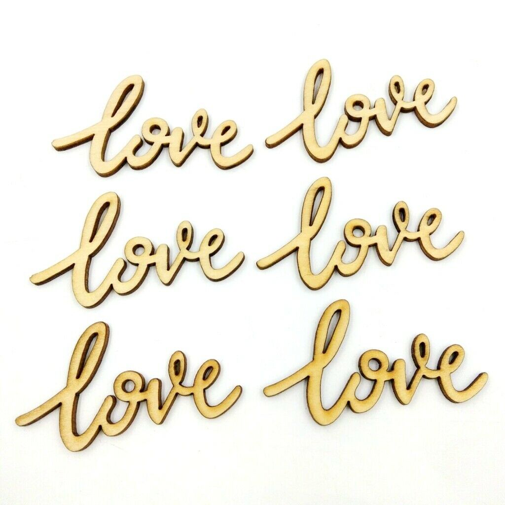 36pcs natural unfinished wood love shape embellishment for DIY