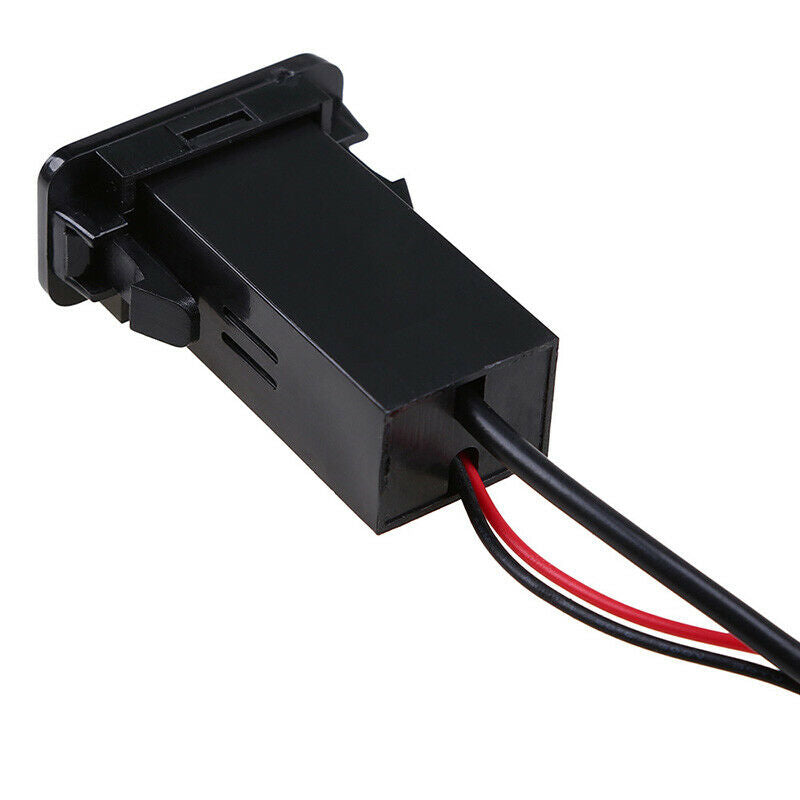 1x Car Dual USB Socket Charger+Audio Port LED Indicator Adapter Black For SUZUKI