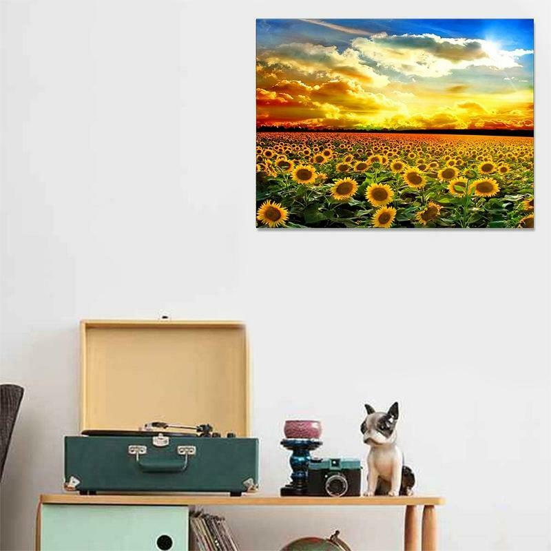 Sunset Sunflower 5D Full Drill Diamond Painting Embroidery Cross Stitch DIY