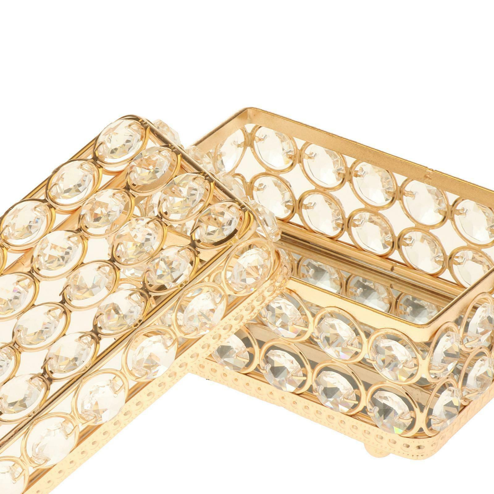 Crystal Jewelry Box with Lid Travel Necklace Organizer Storage Case Gift