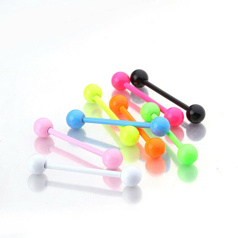 8Pcs Stainless Steel Piercing Tongue Ring Body Piercings Barbell Body Jew.l8