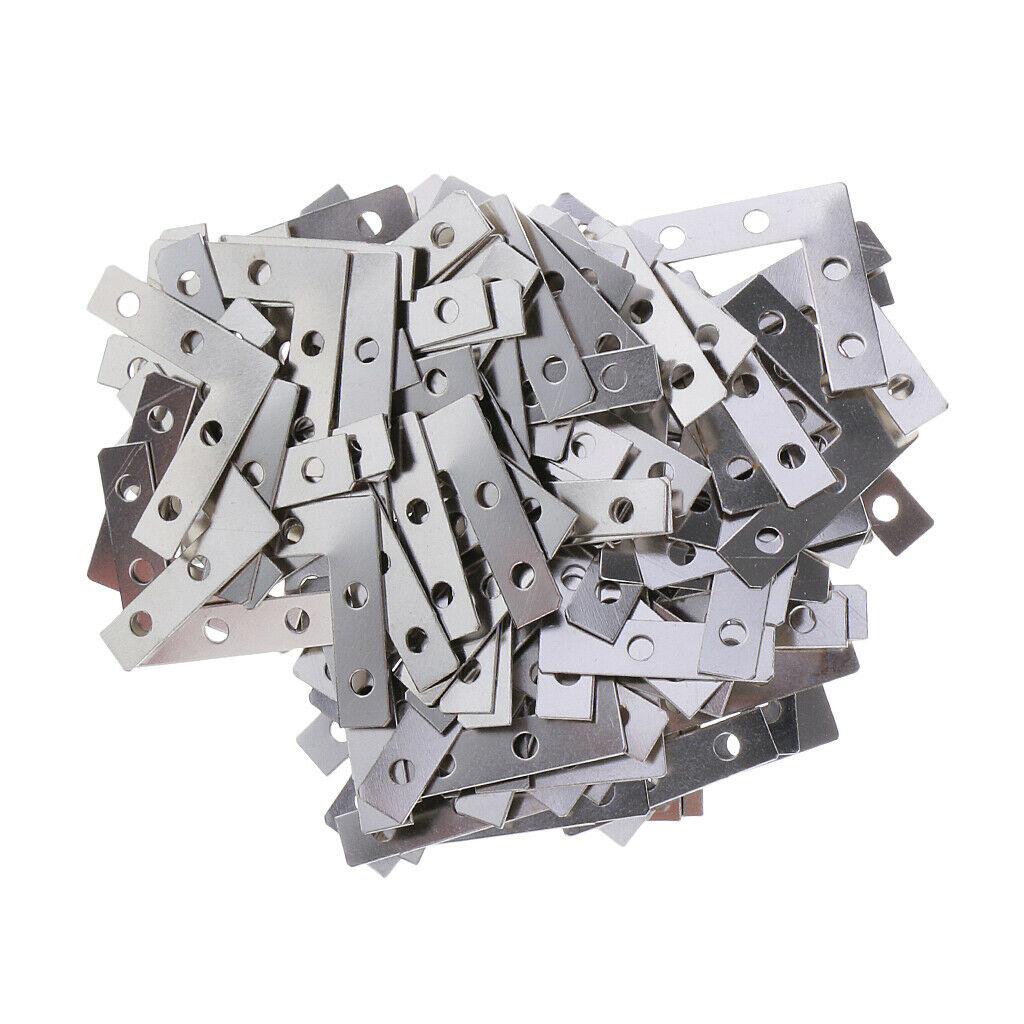 100 Pieces 38mm Metal L Shape Corner Bracket Plate Flat Angle Bracket