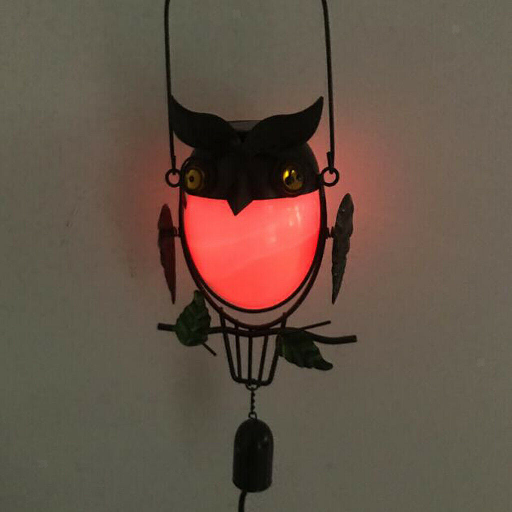 Solar Power Owl Bird Hanging Garden Colorful Night Light Outdoor Party Holiday