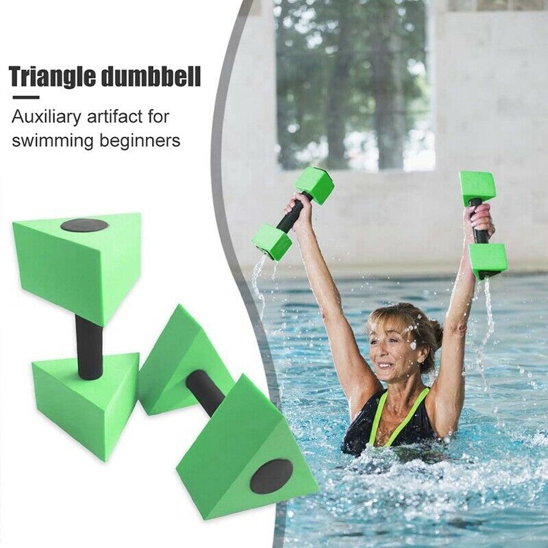 2 Pcs EVA Triple-cornered Water Floating Dumbbell for Aquatic Water ExerciseT9R1