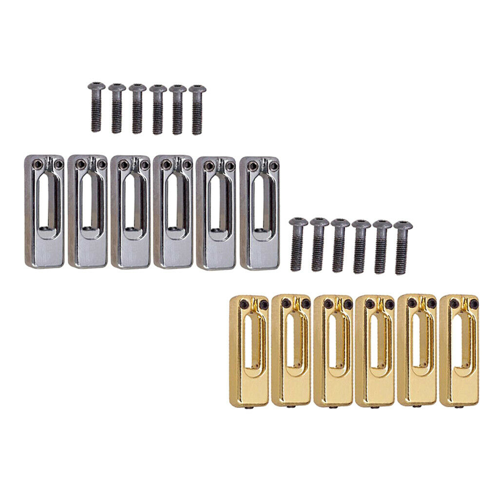 12 Pack Electric Guitar Tremolo Bridge Saddles with Screws for Musical